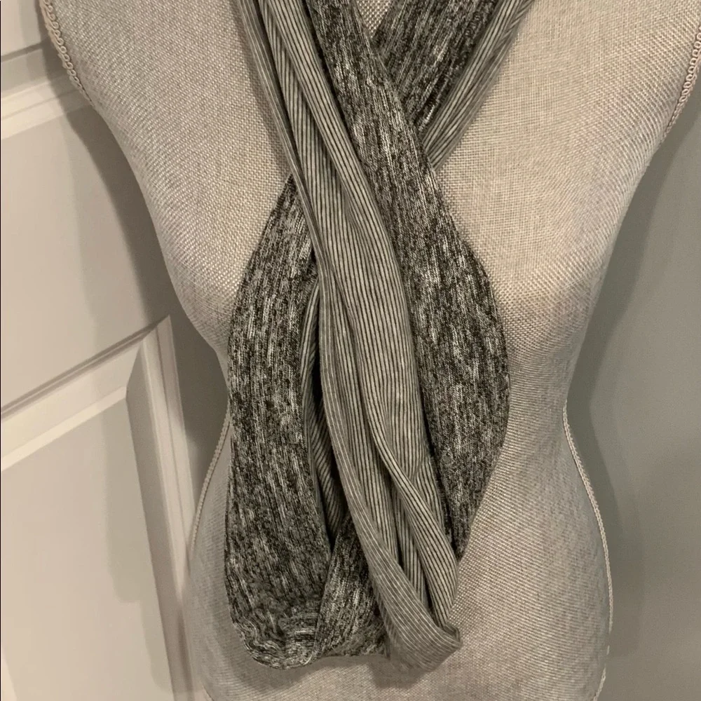 Beautiful infinity scarf OS can be worn different  ways - lovely gray designs